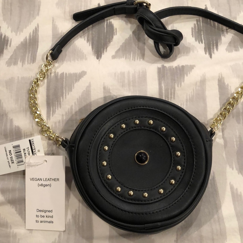NWT Bloomingdales Vegan Black side bag Girls